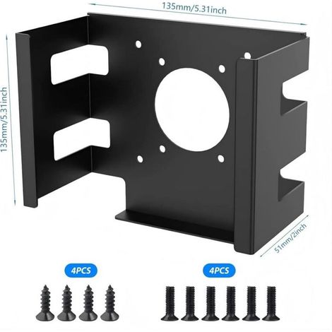 Support VESA en Acier au Carbone pour Mac-Mini M4 – Support Mural en Métal, Support de Montage VESA sous Bureau / Mural / Derrière Le Moniteur (Noir) (1/4)