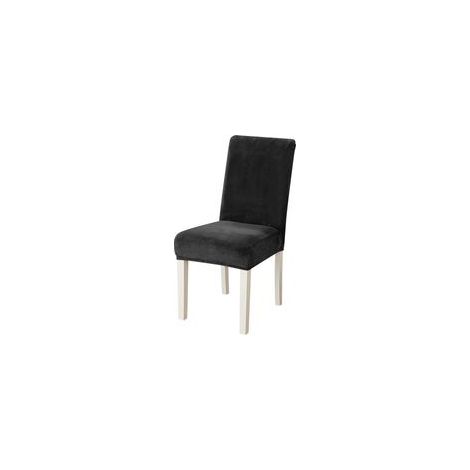Housse De Chaise Velours 2 Pièces, Housse De Chaise Salle À Manger Extensible, Protection Chair Cover Epaisse pour Hotel, Restaurant, Banquet, Cuisine, Noir (1/5)
