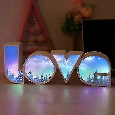 Boîte lumineuse LED néon « Lettres d'amour », alimentation USB/piles, intensité réglable, idéale pour une demande en mariage, la décoration intérieure ou un cadeau d'anniversaire, 35,5 x 13,5 x 4 cm