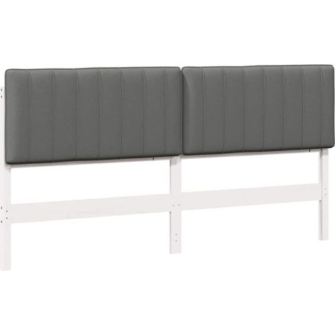 Maison Exclusive - Testiera imbottita Bianco e grigio chiaro 200 cm Pino massello