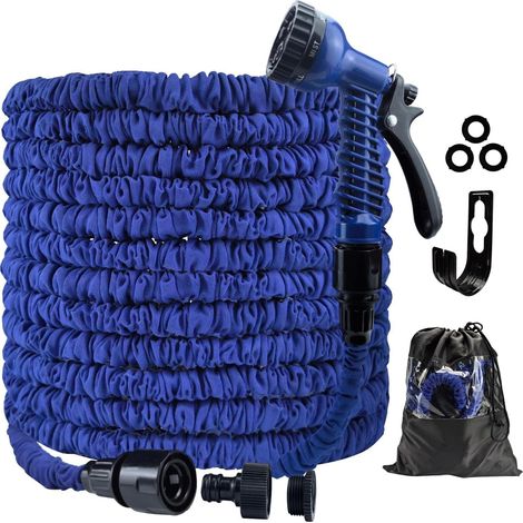 Tuyau d'arrosage extensible 30m avec pistolet 7 fonctions, flexible et magique. (1/5)