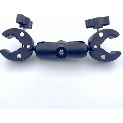 Support de parasol de jardin avec double pinces pour chaise, support de parasol mains libres, convient aux poussettes et aux mâts de drapeau, grande taille, noir. (1/4)