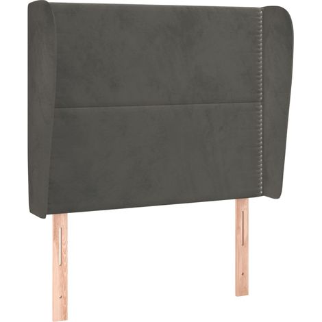 Maison Exclusive - Testiera ad Orecchio Grigio Scuro 83x23x118/128 cm in Velluto
