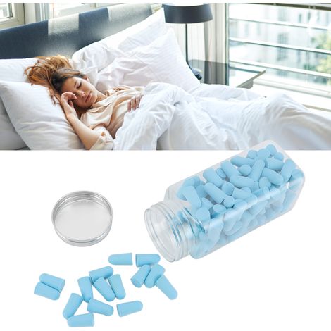 Bouchons d'oreilles antibruit, bouchons d'oreilles en mousse, bouchons d'oreilles antibruit et isolants acoustiques, bouchons d'oreilles à rebond lent pour le sommeil, bleus. (1/5)