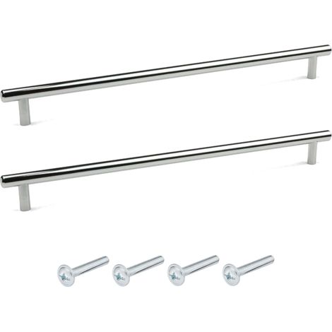 Cyclingcolors – Lot de 2 poignées de meuble chrome poli – Entraxe 96mm – Longueur 136mm – Vis de serrage incluses – Pour placard et tiroir (1/3)