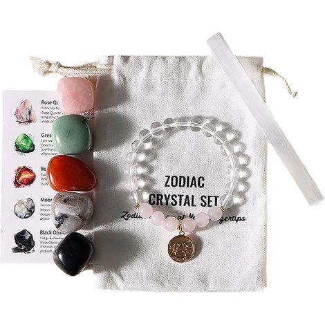 Lot de 12 pierres naturelles polies signes du zodiaque cristal minéraux irréguliers décoration cadeau anniversaire Noël Cancer (1/4)