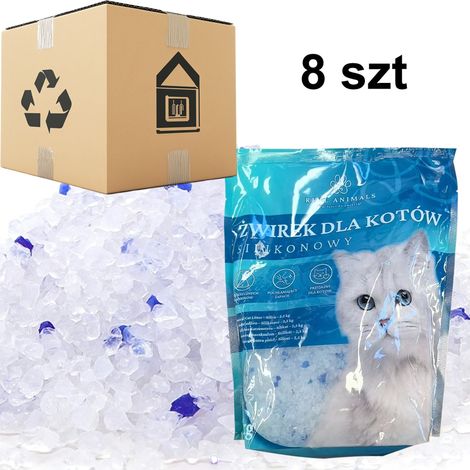 Granulés de silice pour litière de chat 8x sans poussière