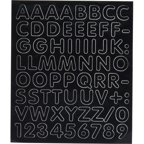 Kit Lettere Numeri Adesivi Componibili, Nero
