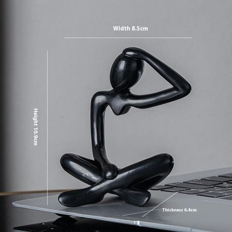 Statue Pensée - Sculpture Abstraite En Résine - Décoration De Bureau Ou Étagère - Cadeau De Noël - 1 Pièce (1/4)