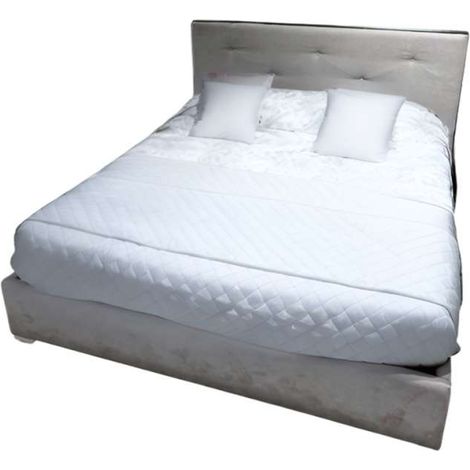 Domo Mea Letto Matrimoniale Light Grey Vellutato - 160x202 cm