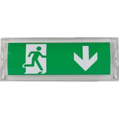 Lampe d'éclairage de secours à LED, avec batterie de secours jusqu'à 3 heures, Classe de protection : IP 65, Panneau d'indication de sortie/urgence, signe lumineux, Lumineux, (1/4)