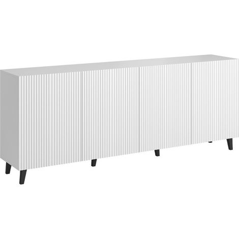 Buffet Dicto, Blanc, 83x201cm, Le nombre de portes: 440cm, MDF, Stratifié