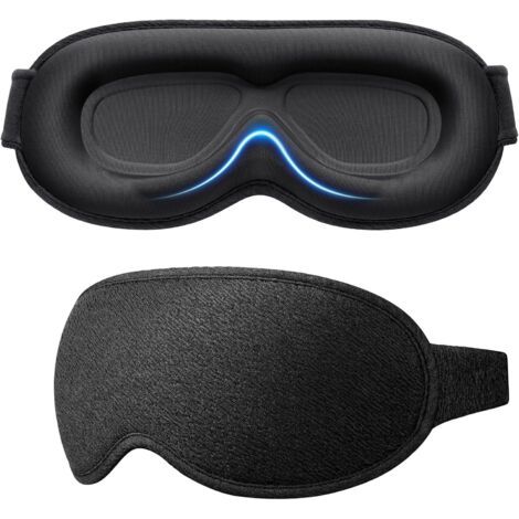 Masque de Nuit Occultant pour Hommes & Femmes, Masque de Sommeil Zero Pression-Design Ergonomique 3D,Conviviale pour Mouvements des Cils&Yeux,Masque Yeux Ultra Doux&Confortable pour Dormir (1/5)