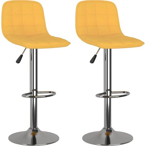 Maison Exclusive - Barhocker 2 Stk. Gelb Stoff (1/5)