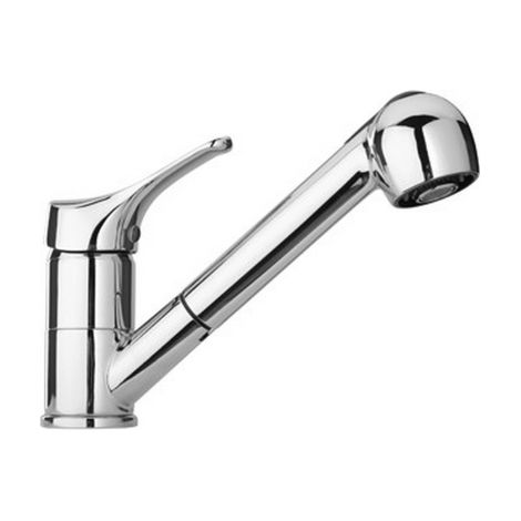 Mitigeur monocommande lavabo Piralla Ariel avec douchette extractible en laiton chrome' et cartouche   40 mm fabrique' en Italie robinet e'vier cuisine