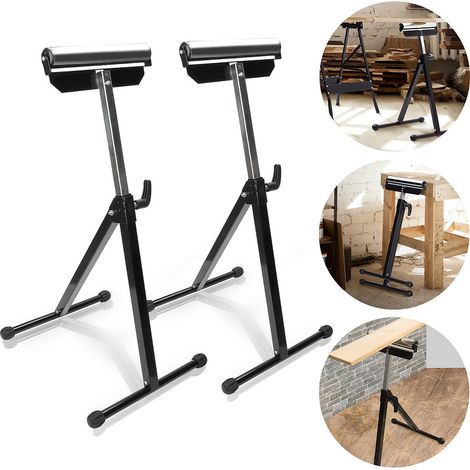 Einfeben – Servante d'atelier à rouleau réglable 68-108cm – Acier A3 – Charge max 90kg – Pliable et portable – Pour scies à onglets et machines métal (1/5)