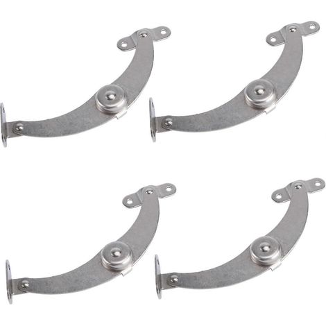 Lot de 4 tiges de support réglables en acier, pratiques et argentées (1/5)