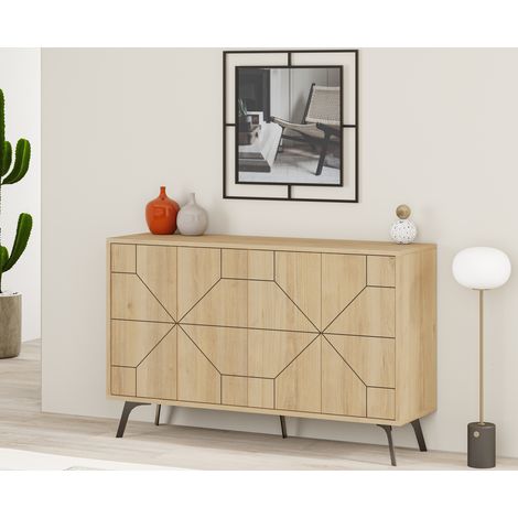 Aparador roble claro con cuatro puertas 123x77,4 H - Agnone (1/5)