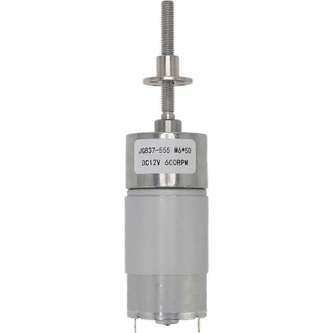 Moteur à engrenages DC 12V M6 600tr/min, carter en alliage d'aluminium, bobine en laiton, double sens de rotation CW/CCW, avec bride, moteur réducteur compact. (1/5)