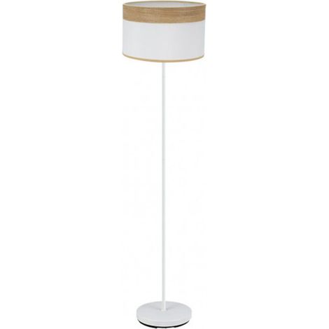 FABRILAMP Boden Wohnzimmer Cloe 1xe27 Weiß/Weiß/Holz hell 162x40x40 cm