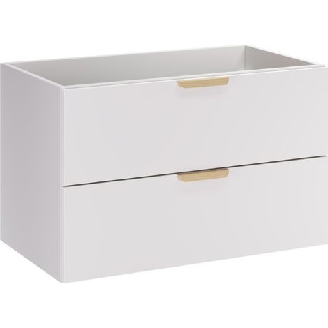 Mobile sottolavabo OSTER 80 cm bianco opaco sospeso con 2 cassetti