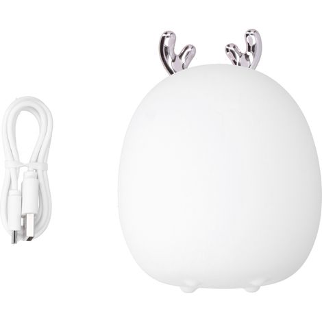 Mini lampe silicone en forme de cerf cartoon, veilleuse LED tactile rechargeable USB pour chambre à coucher (1/5)