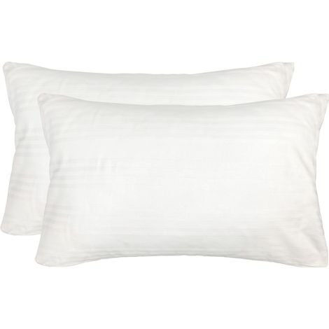 Coppia Di Federe Copricuscino 100 % Cotone Morbido Con Cerniera Federa Colore Bianco Fasciato Sanitario 50 x 80 Copriguanciale Antiacaro