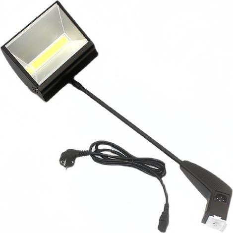 Projecteur LED 50W à long bras noir pour exposition, stand ou enseigne – lumière tricolore réglable, aluminium durable 220V (1/5)