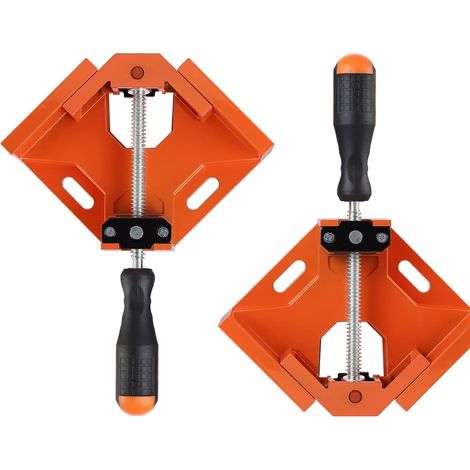 Pince à Angle droit en aluminium à 90 degrés, ensemble de 2 pièces avec mâchoires pivotantes réglables pour le travail du bois et le cadre photo