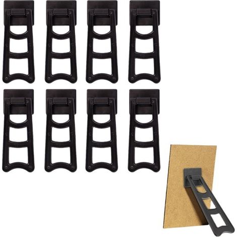 Soporte para marcos de fotos de 8 piezas, Soporte de plástico, 11,8 cm 4,6 cm, marcos de fotos, marcos de imágenes y tableros de dibujo, Negro (1/5)