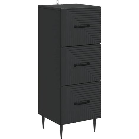 Cajonera Negro 33 x 34,5 x 89,5 cm Madera de Ingeniería vidaXL