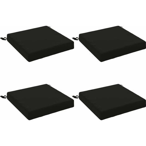 Coussins de siège 4 pièces SOEST 4 pc 100 % polyester Noir vidaXL