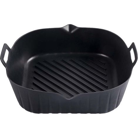 Moule en silicone noir pour friteuse à air chaud, plaque de cuisson antiadhésive, accessoire de cuisine pour four et pizza (1/5)