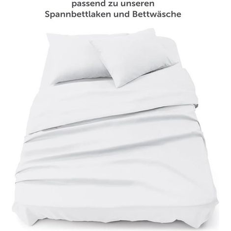 Drap Plat - 280x275 cm - Pour Lit 180x200 cm - Microfibre - Blanc - 1 Pièce (1/5)