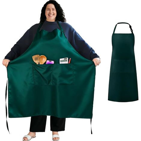Tablier Cuisine Homme Femme Grande Taille, Tablier de Cuisine Barbecue Femme Homme Réglable Unisexe Maman Papa Chef Serveur BBQ avec 2 Poche (1/5)