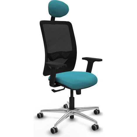 Chaise de bureau piqueras y crespo Zulema noir maille aluminium (1/2)