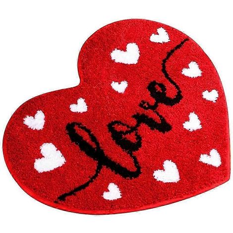 Tapis de bain pour la Saint-Valentin, joli tapis de porte en forme de cœur, tapis de douche, décoration de salle de bain pour la Saint-Valentin (1/5)