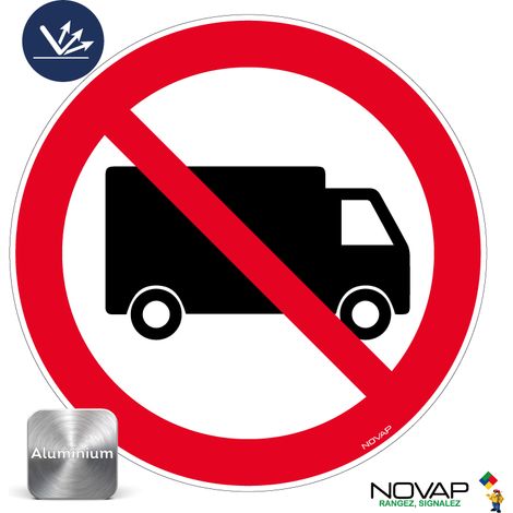 Panneau Interdit aux poids lourds - Rétroréfléchissant Classe 2 - Alu Ø300mm - 4012421