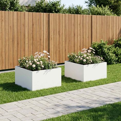 Cache-pot de jardin 2 pc Blanc 80 x 80 x 40 cm (1/5)