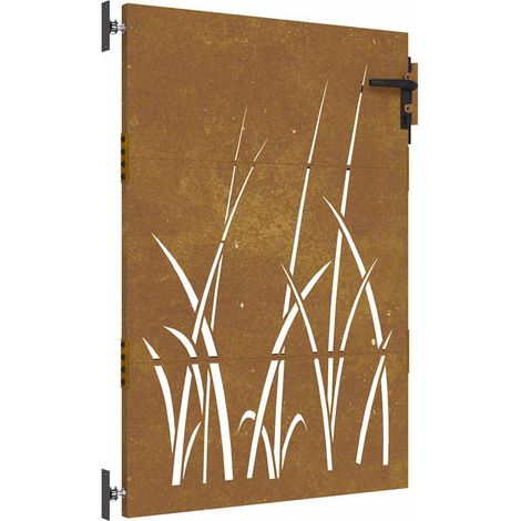 Maison Exclusive - Gartentor 85x150 cm Cortenstahl Gras-Design