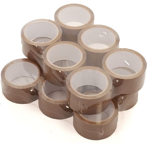 Nastro Adesivo per imballaggio avana silenzioso Polipropilene acrilico PPL - 66/132 mt x 50 mm Packaging - 50mm x 66MT (12 Rotoli)