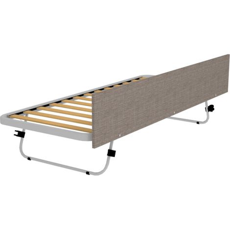 Rete estraibile 80x190 con gambe a scatto e frontale di finitura - Grigio fumo
