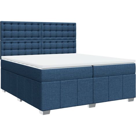 Maison Exclusive - Giroletto a Molle con Materasso Blu 200x200 cm in Tessuto