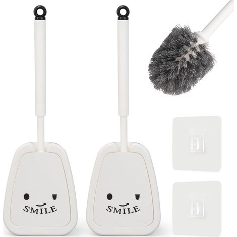 Brosse WC avec Couvercle à Charnière – Lot de 2