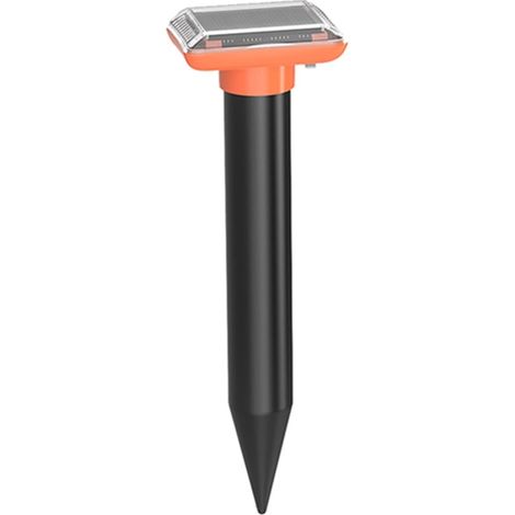 Répulsif solaire à ultrasons contre les taupes, vainqueur du test, lot de 4, étanche IP66, pour dissuader les campagnols et les écureuils terrestres dans la pelouse, orange (1/5)
