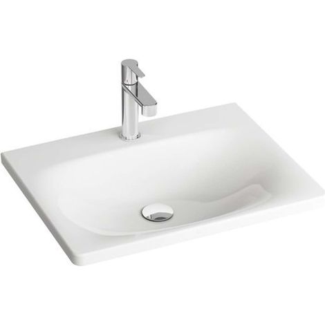 Ravak Balance - Lavabo 80x47 cm, 1 foro per miscelatore, bianco XJX01280000 (1/4)