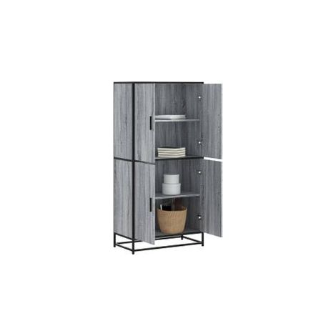 Buffet haut sonoma gris 68x35x139 bois d'ingénierie (1/5)