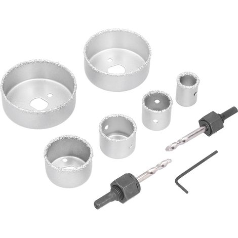 9-teiliges Lochsägen-Set (22–73 mm) mit Bohrer für Fliesen, Porzellan und Ziegel (1/5)