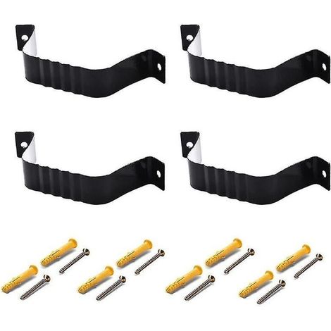 Adaptateur de tuyau de descente Sangle de tuyau de descente de gouttière 3x4 Sangle de guidage 3x4 (paquet de 4) (noir) (1/5)