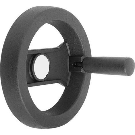 KIPP 2-Speichenhandrad D1=346 Passbohrung mit Nut D2=20H7 Polyamid (1/3)